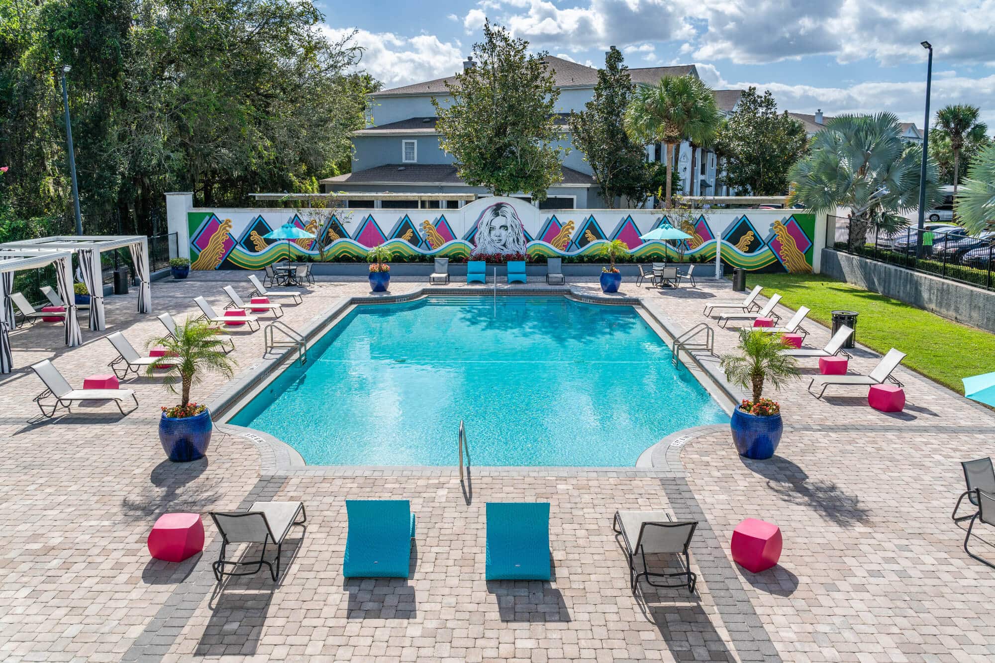 arden villas off campus apartments near the university of central florida ucf orlando resident clubhouse terrace view of resort style pool